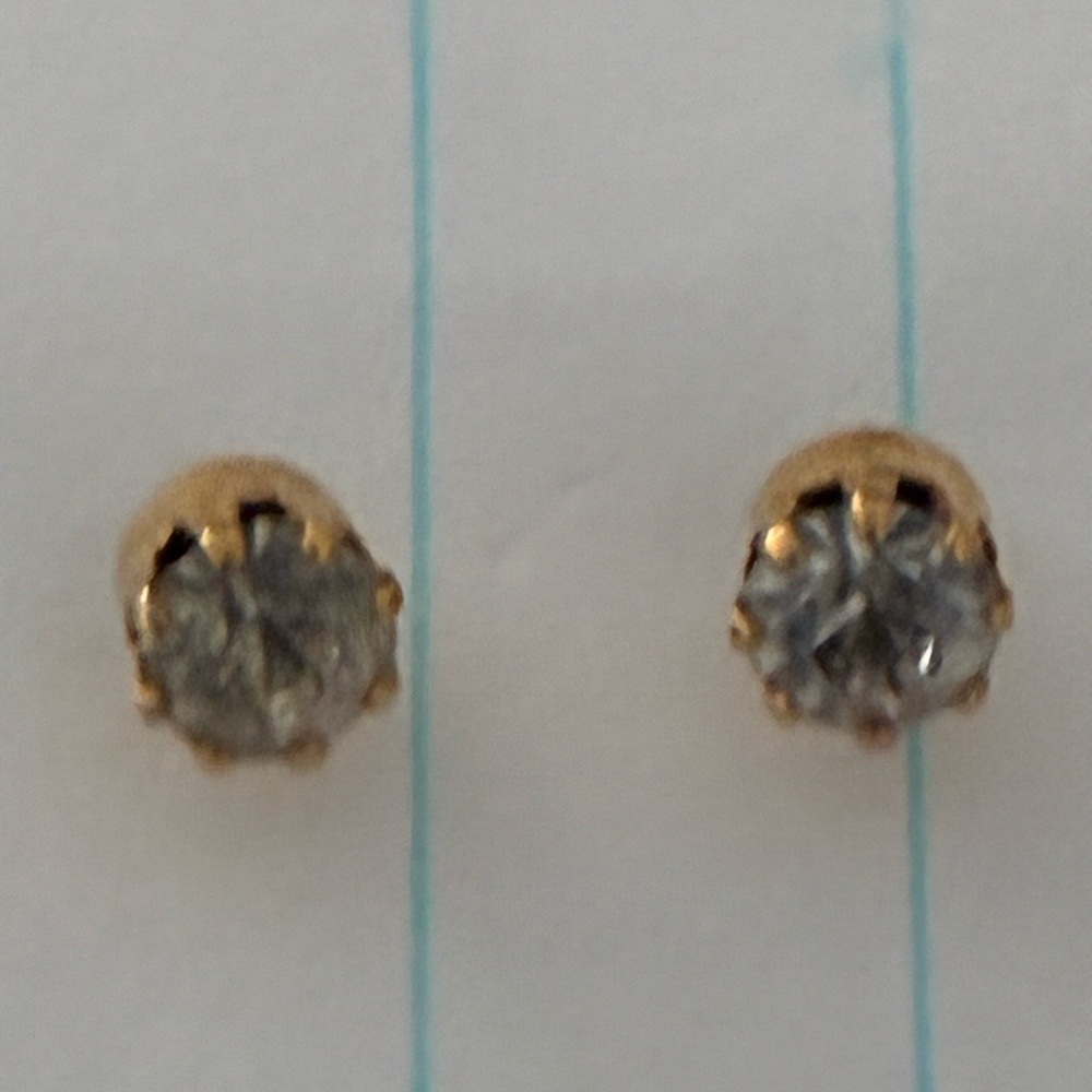 Diamond Faux Vintage Clear Crystal Stud Earrings